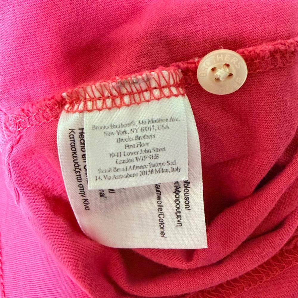 Brooks Brothers Polo Shirt XL Pink Cotton Short Sleeve Golden Fleece Logo Pocket - Picture 5 of 7